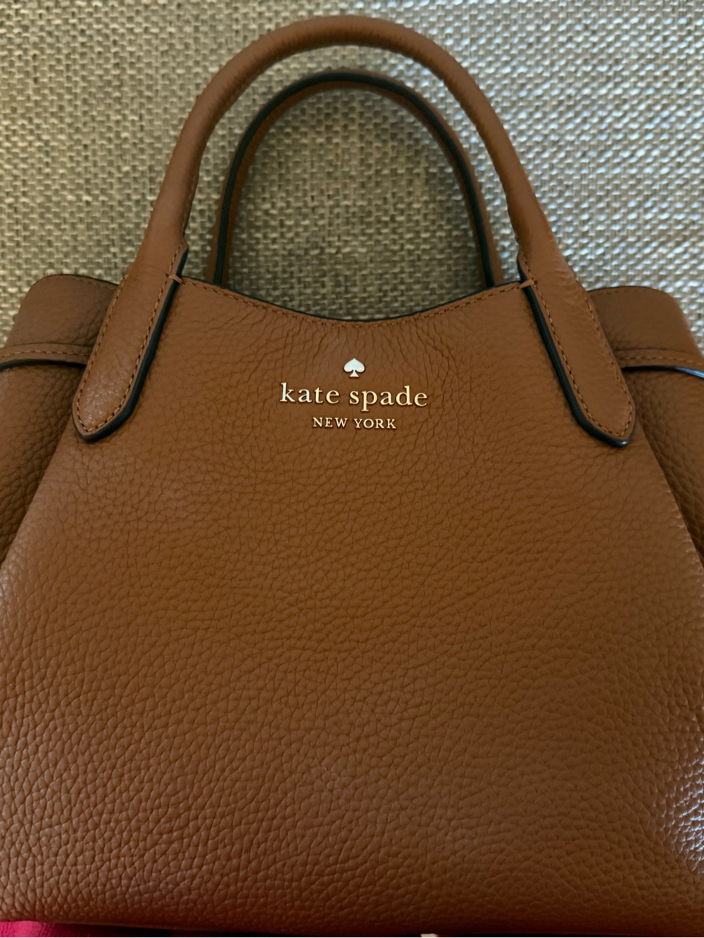 kate spade Pebbled Leather Satchel - Camel Brown